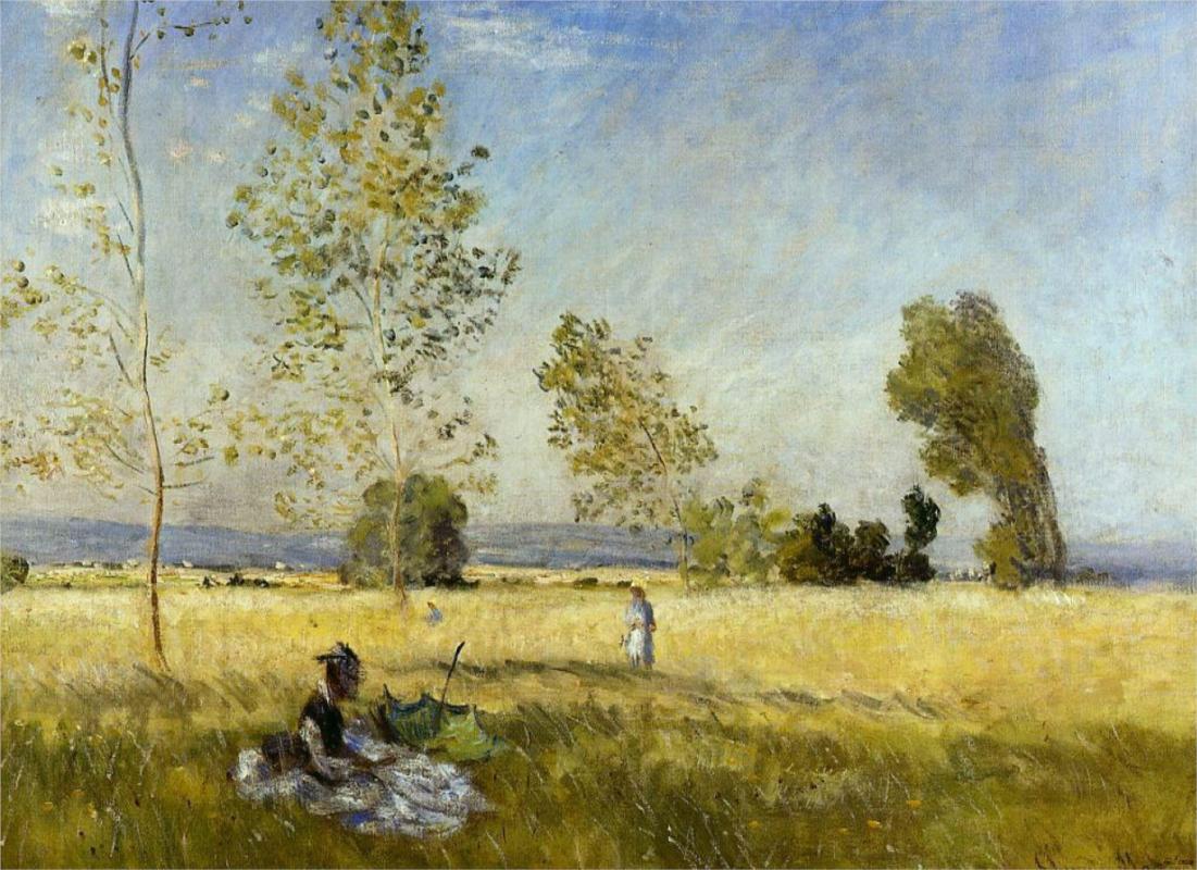Meadow at Bezons - Claude Monet Paintings